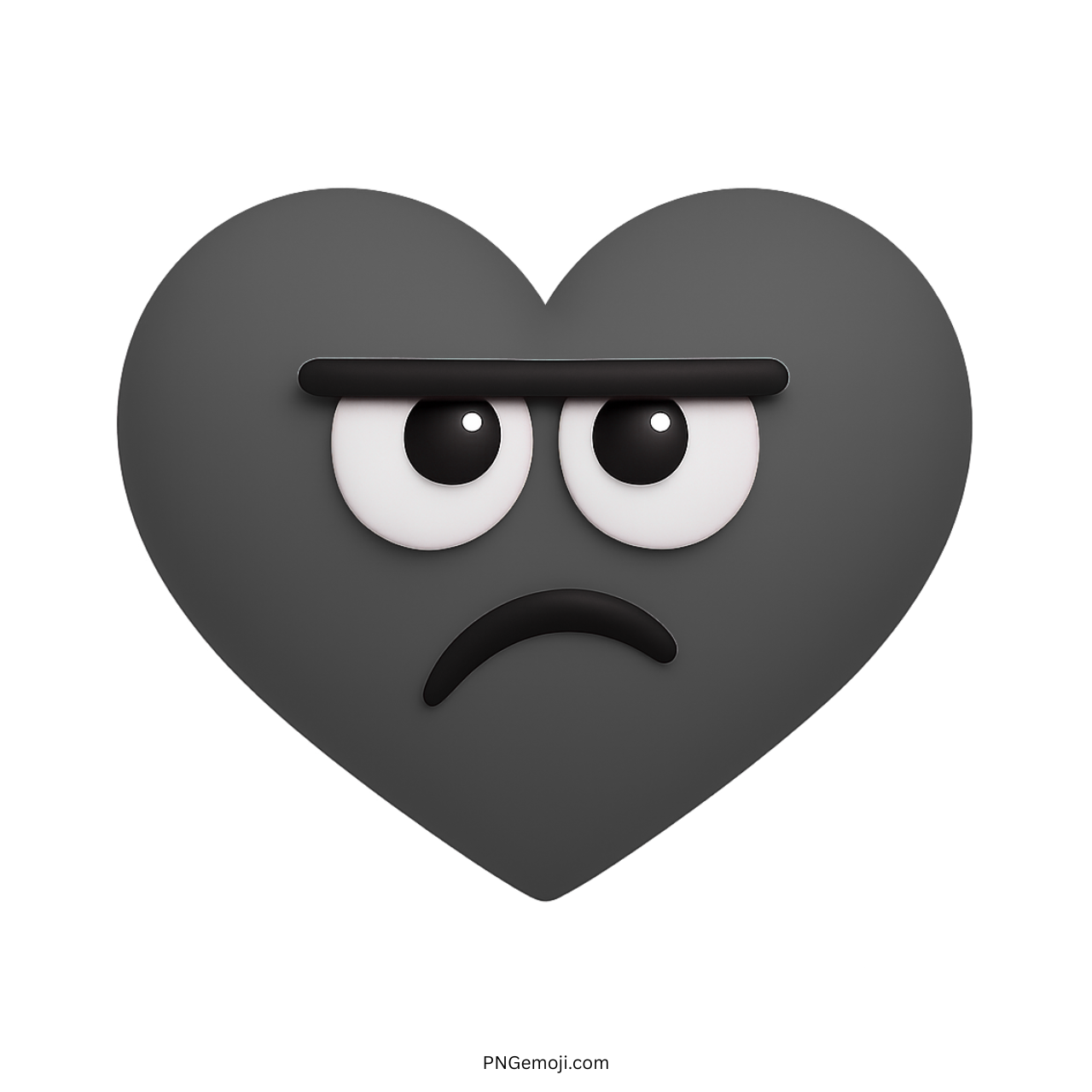 Black heart emoji with angry unimpressed face and raised eyebrows