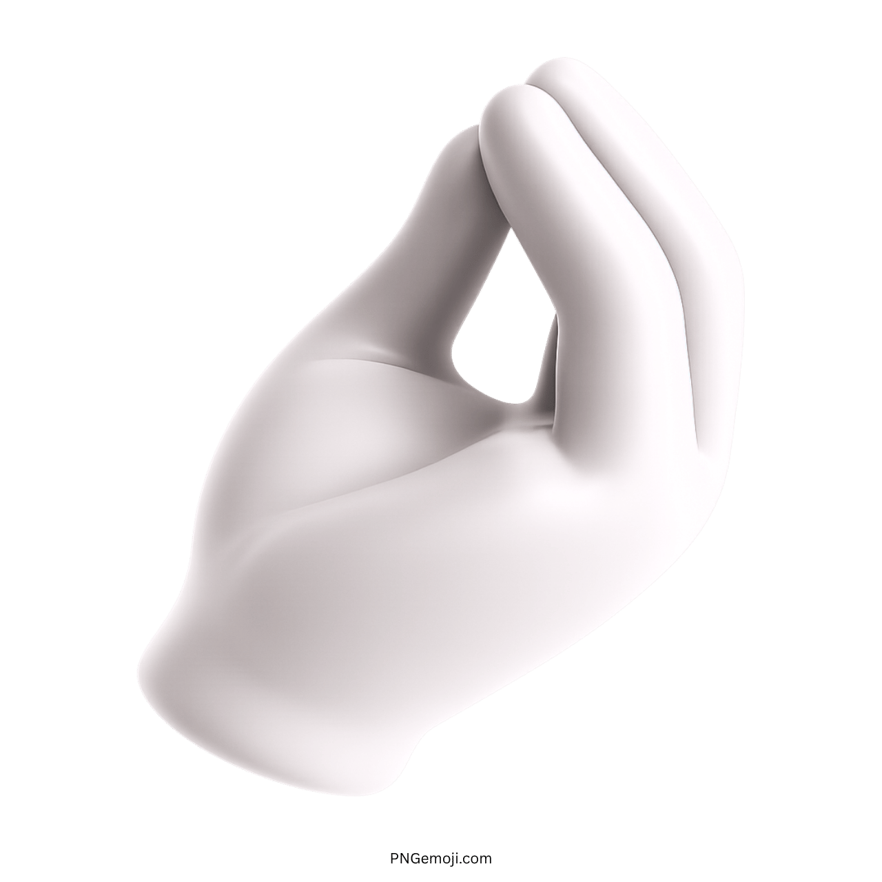 White 3D Italian hand emoji showing cultural gesture with clean smooth finish