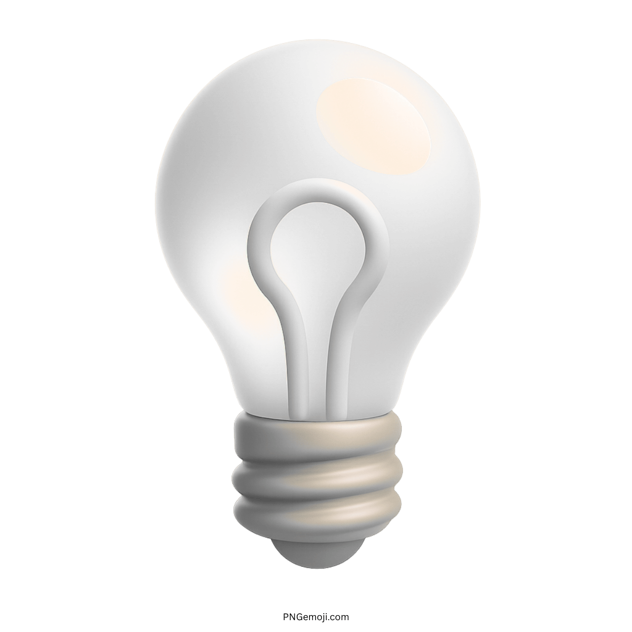 3D white light bulb emoji icon with transparent background for ideas and clarity