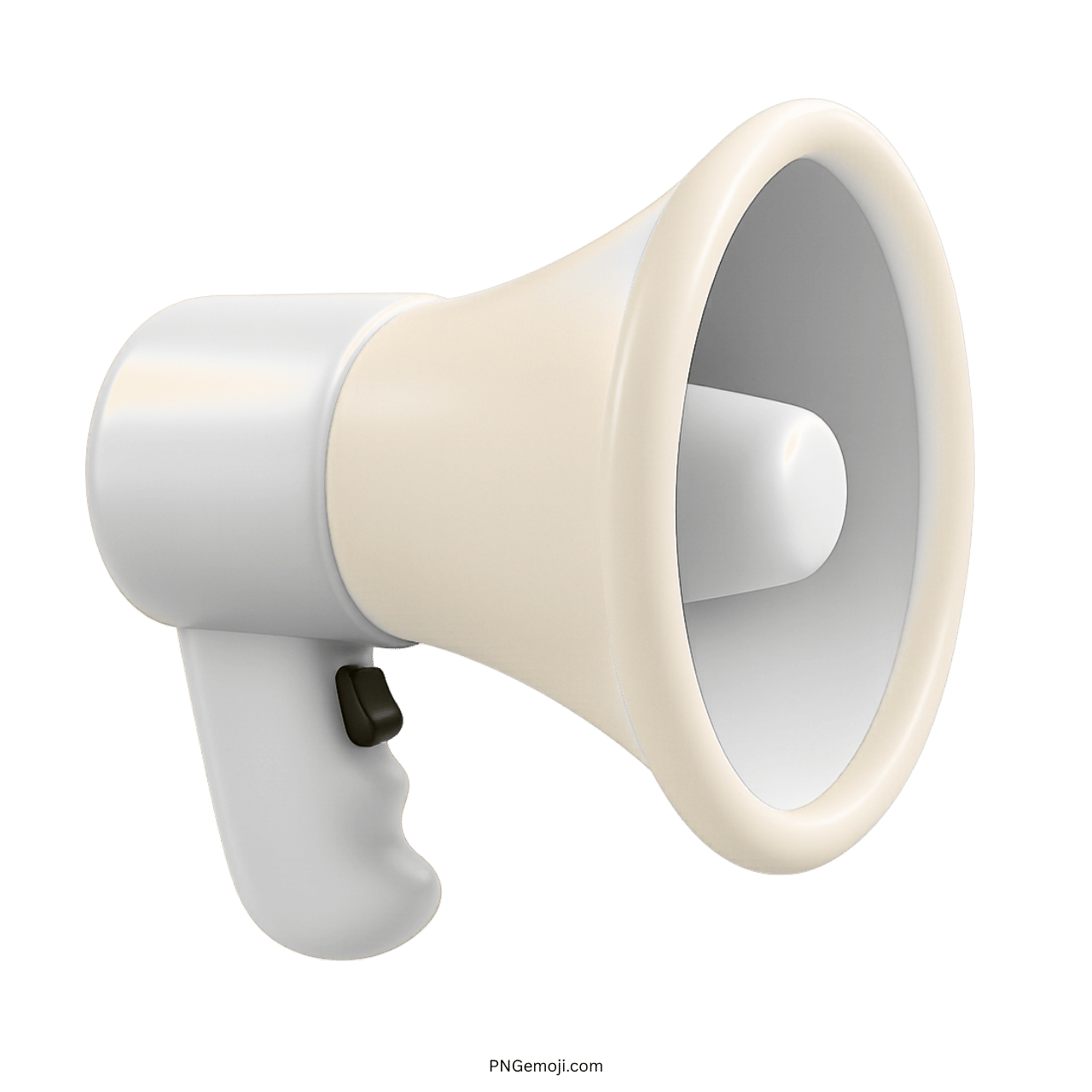 White loudspeaker emoji icon for clean announcements, soft alerts, and subtle digital notices