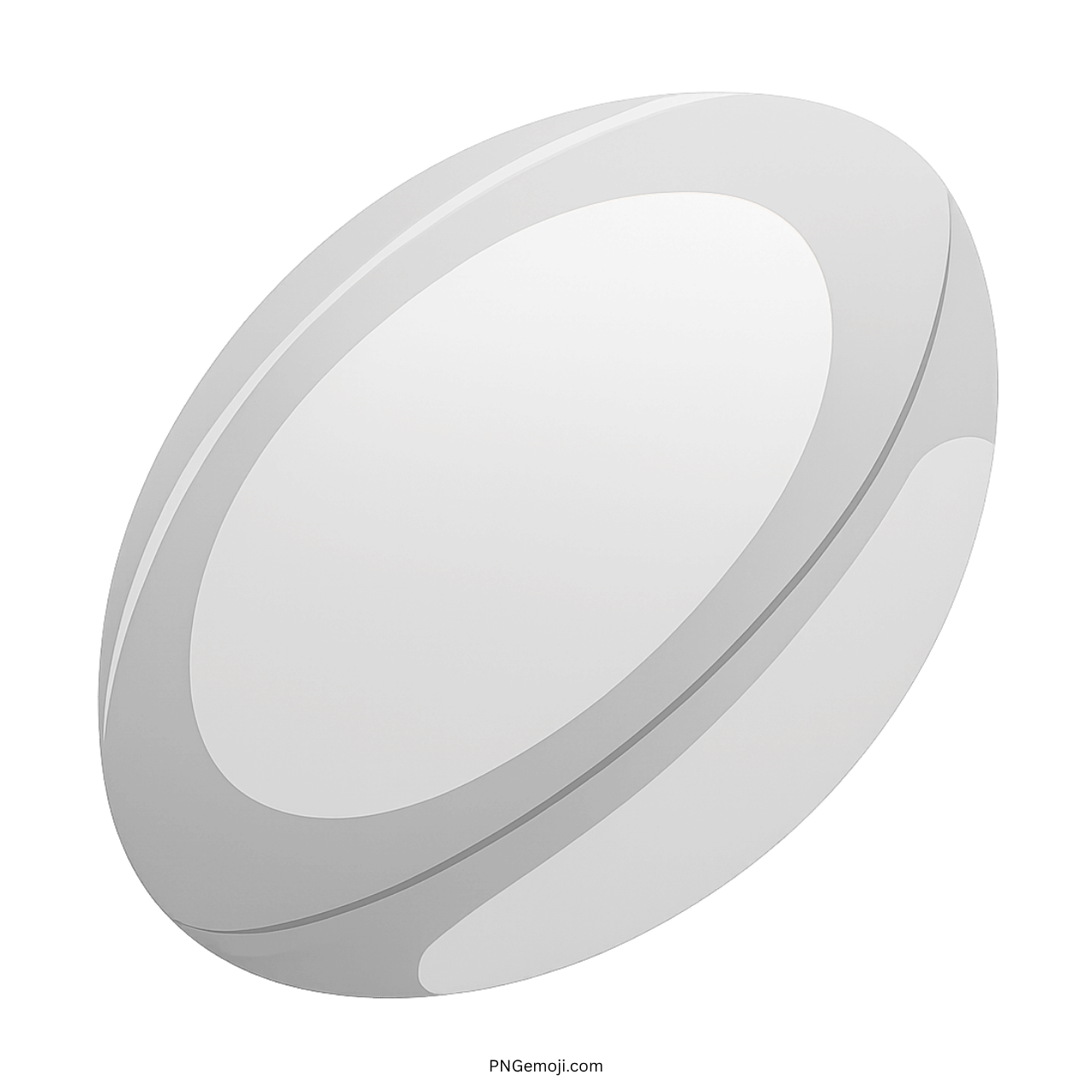 3D White Rugby Football Emoji PNG with Transparent Background