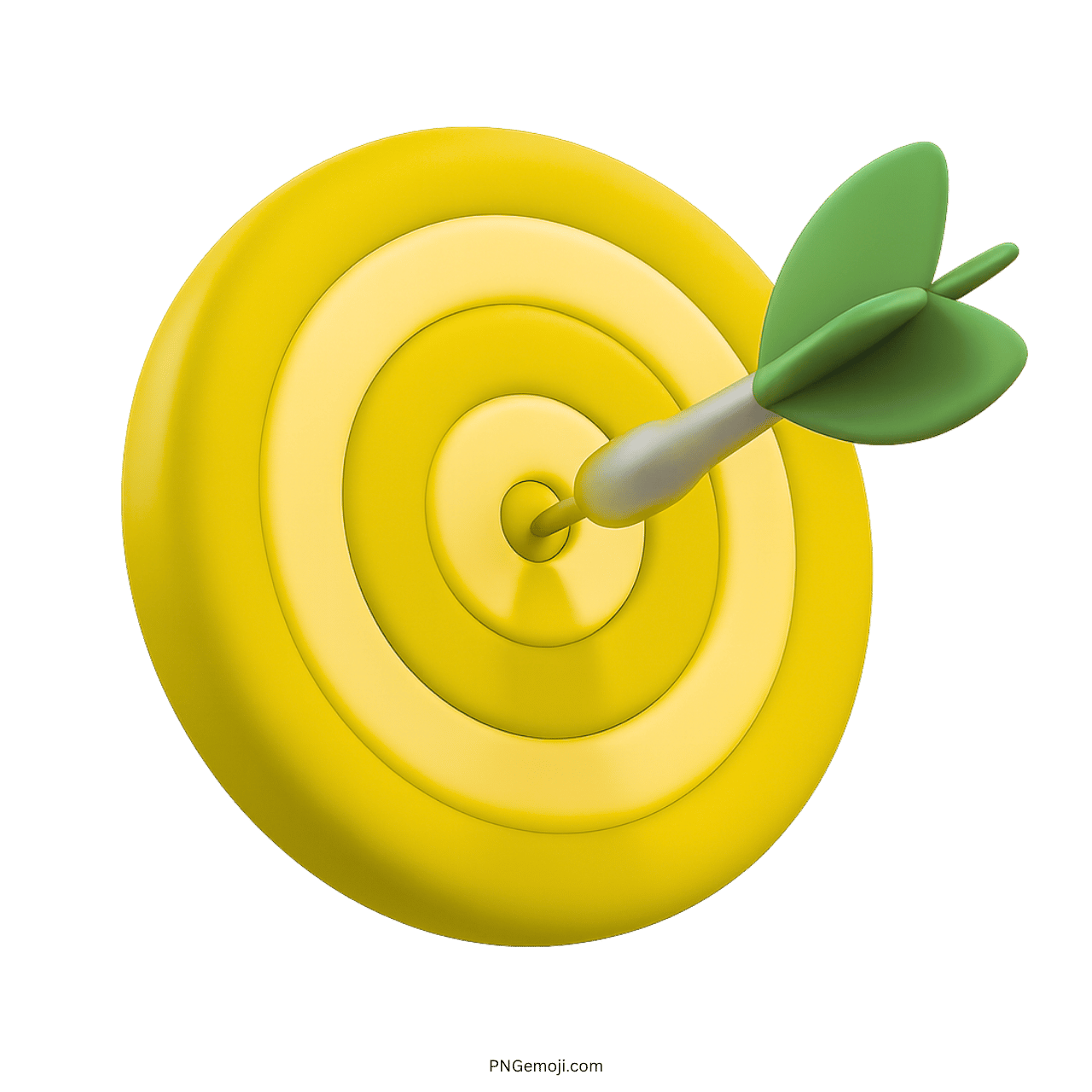 Yellow 3D target emoji with green dart hitting bullseye symbolizing success and clarity