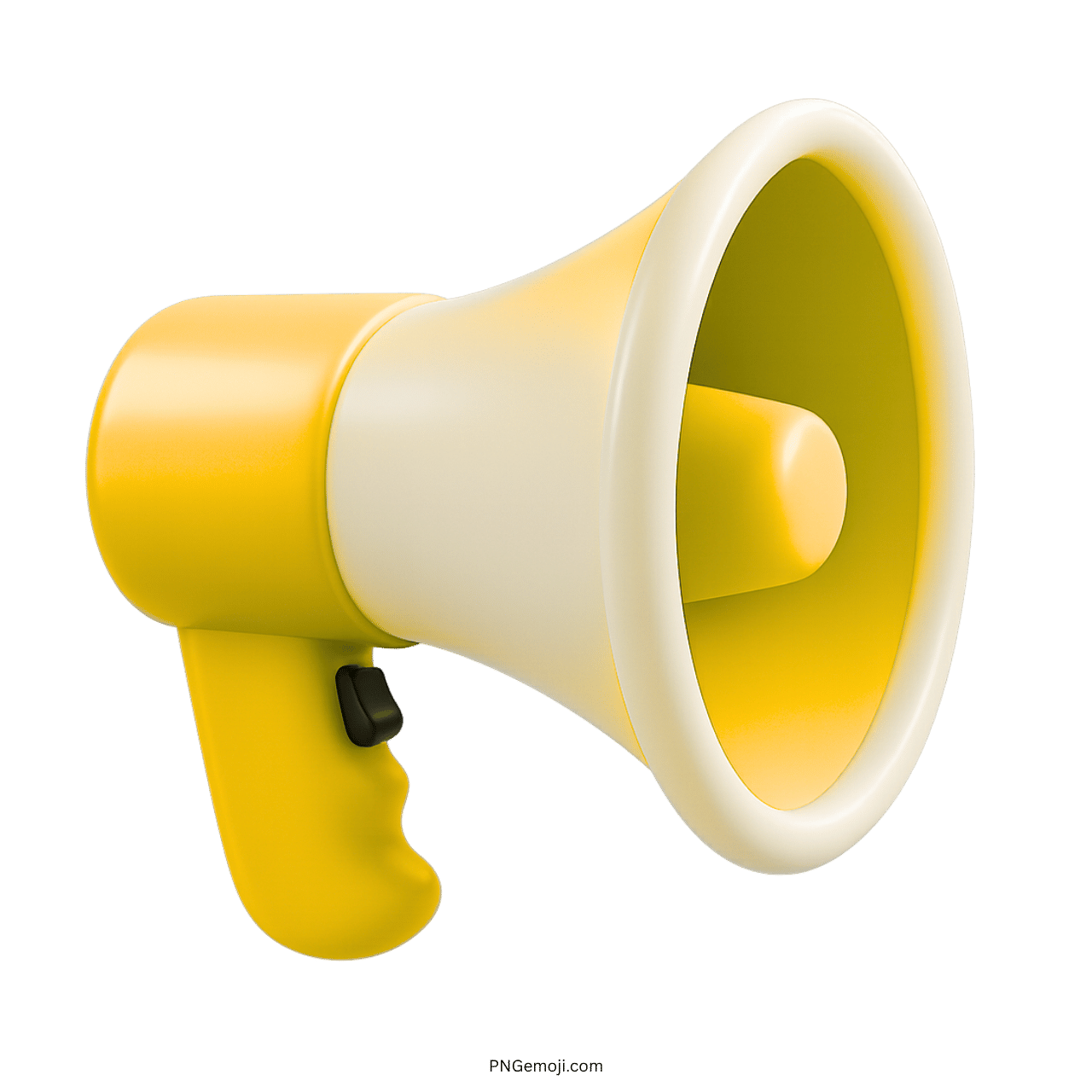 Yellow megaphone emoji icon for alerts, promotions, and announcements with 3D style