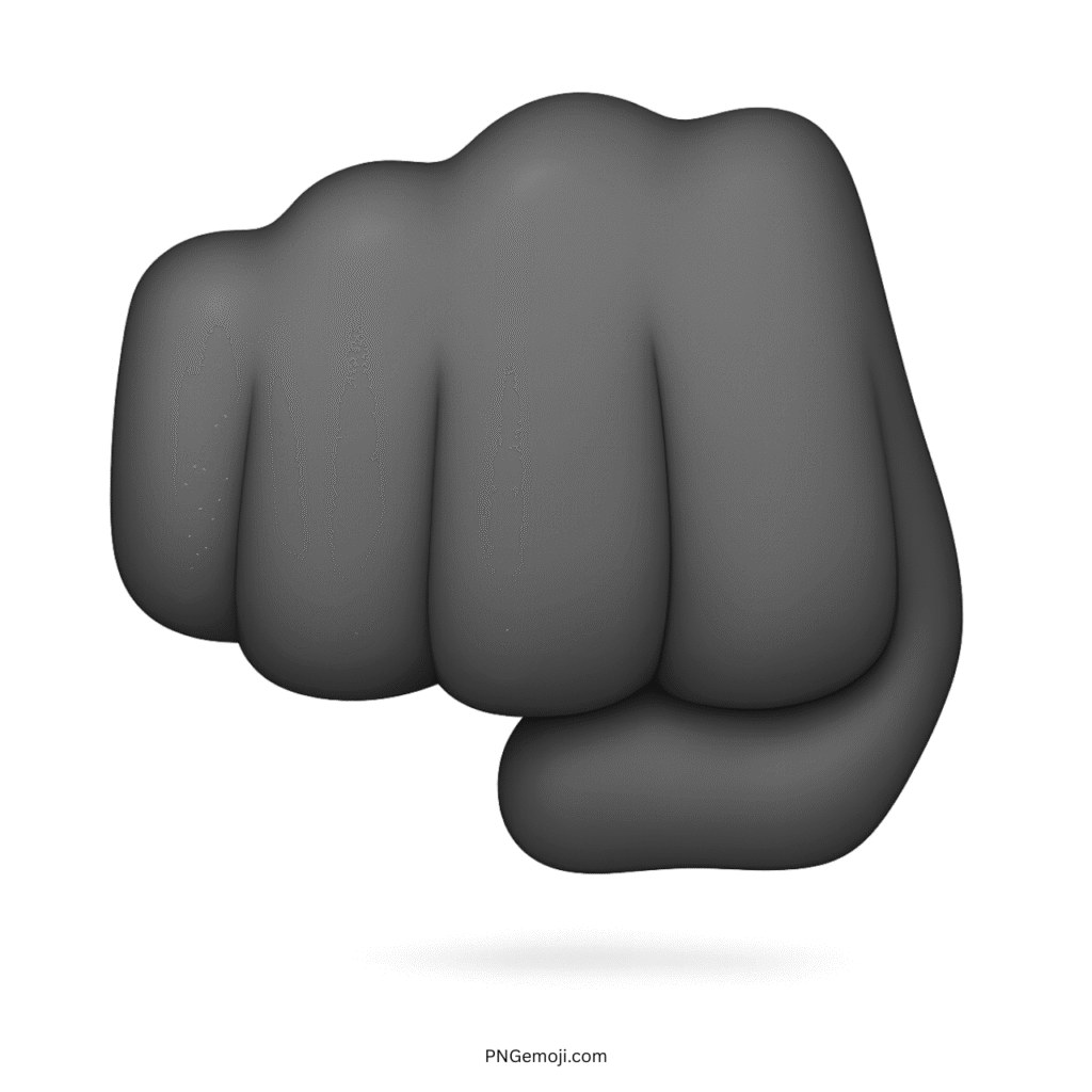 Black mukka hand emoji fist symbol representing strength, confidence, unity, and bold digital expression.