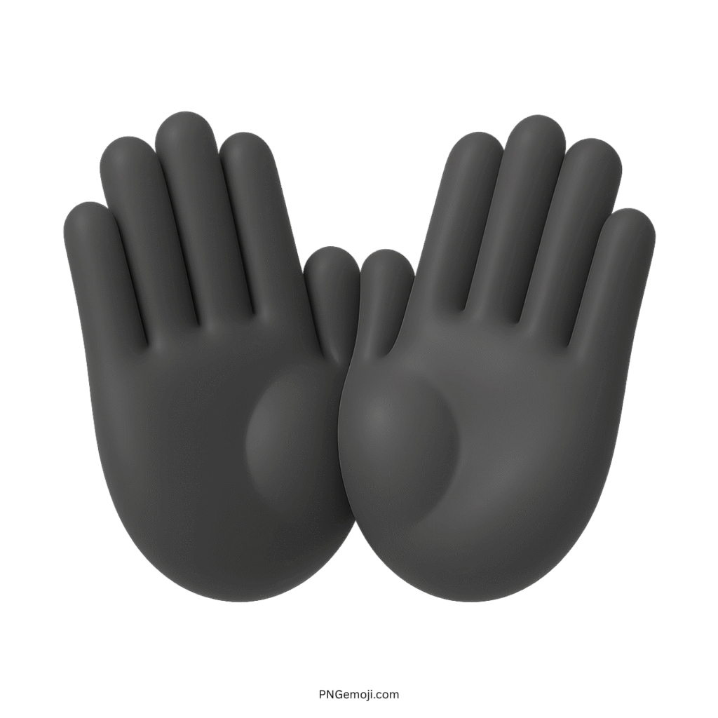 Black open hands emoji representing help, welcome and caring gesture