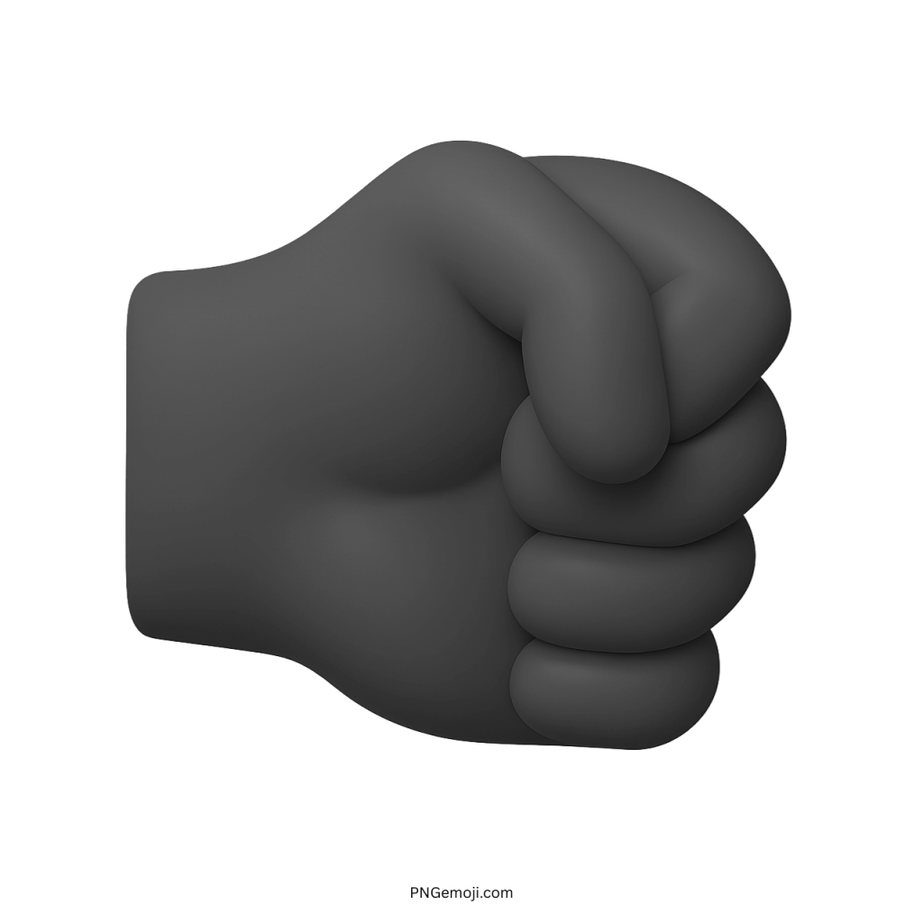 Black right fist emoji hand gesture symbol showing power, unity, resistance, and determination