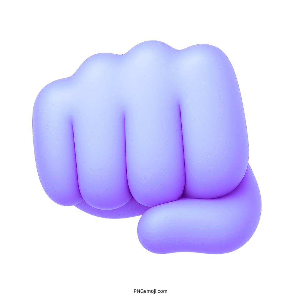 3D blue oncoming fist emoji symbolizing power, punch, unity, and digital hand gesture