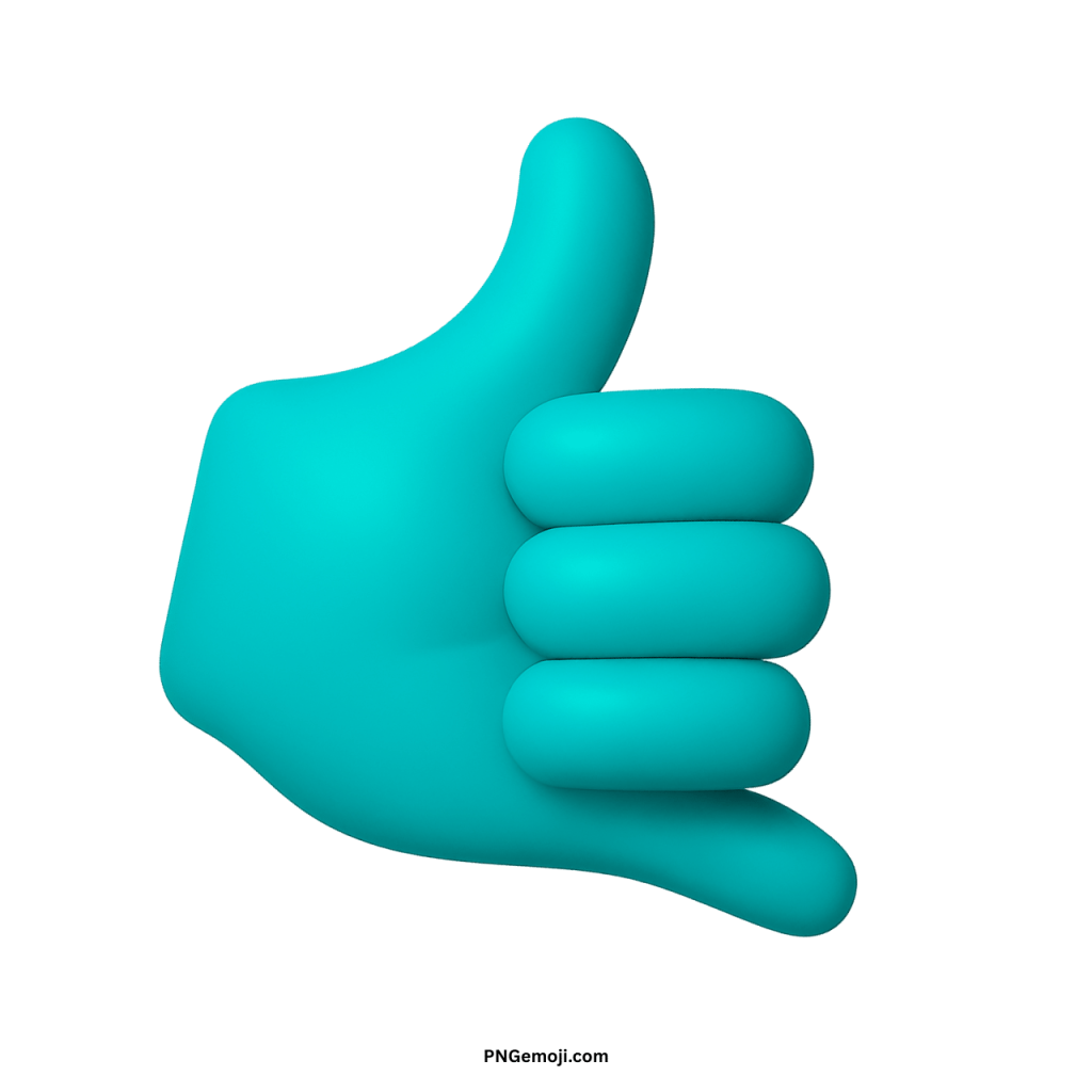 3D cyan teal call me hand emoji symbol showing phone gesture communication icon