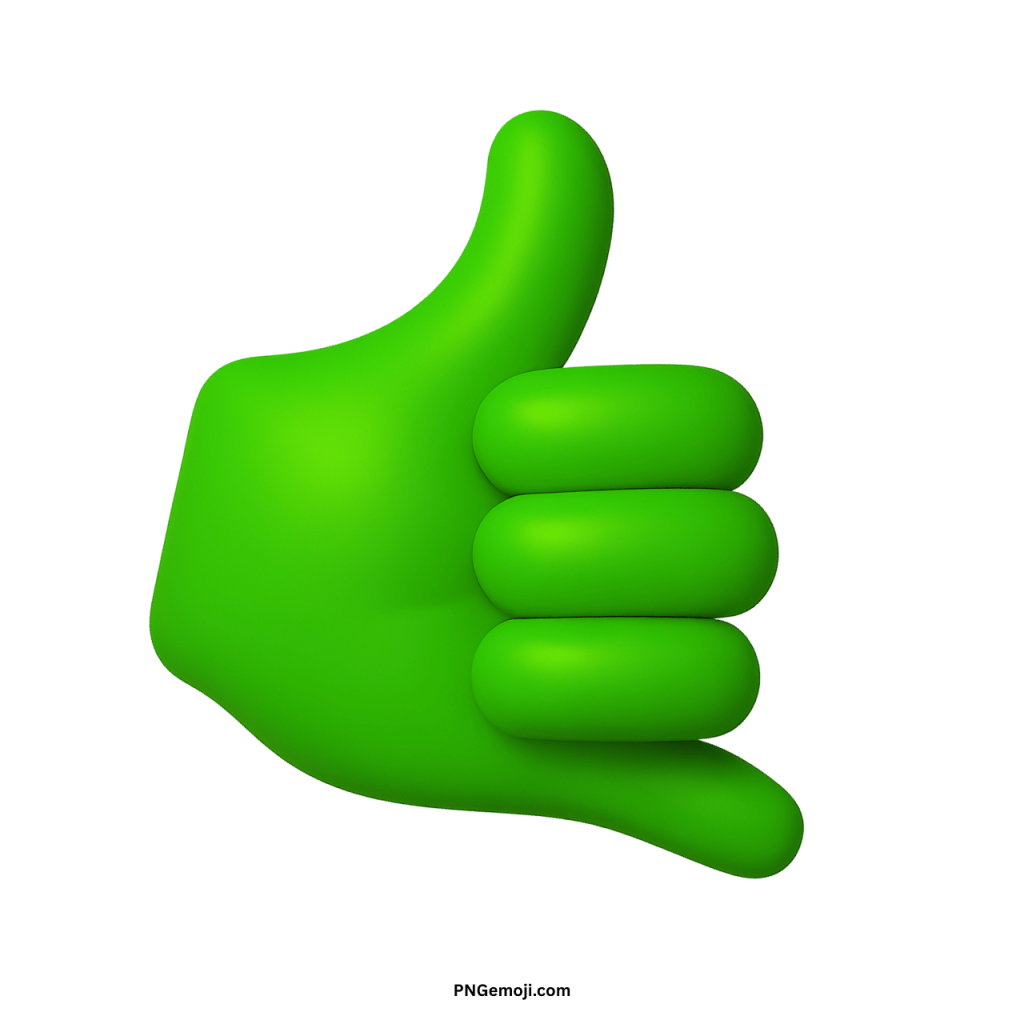 3D green call me hand emoji symbol showing phone gesture communication icon
