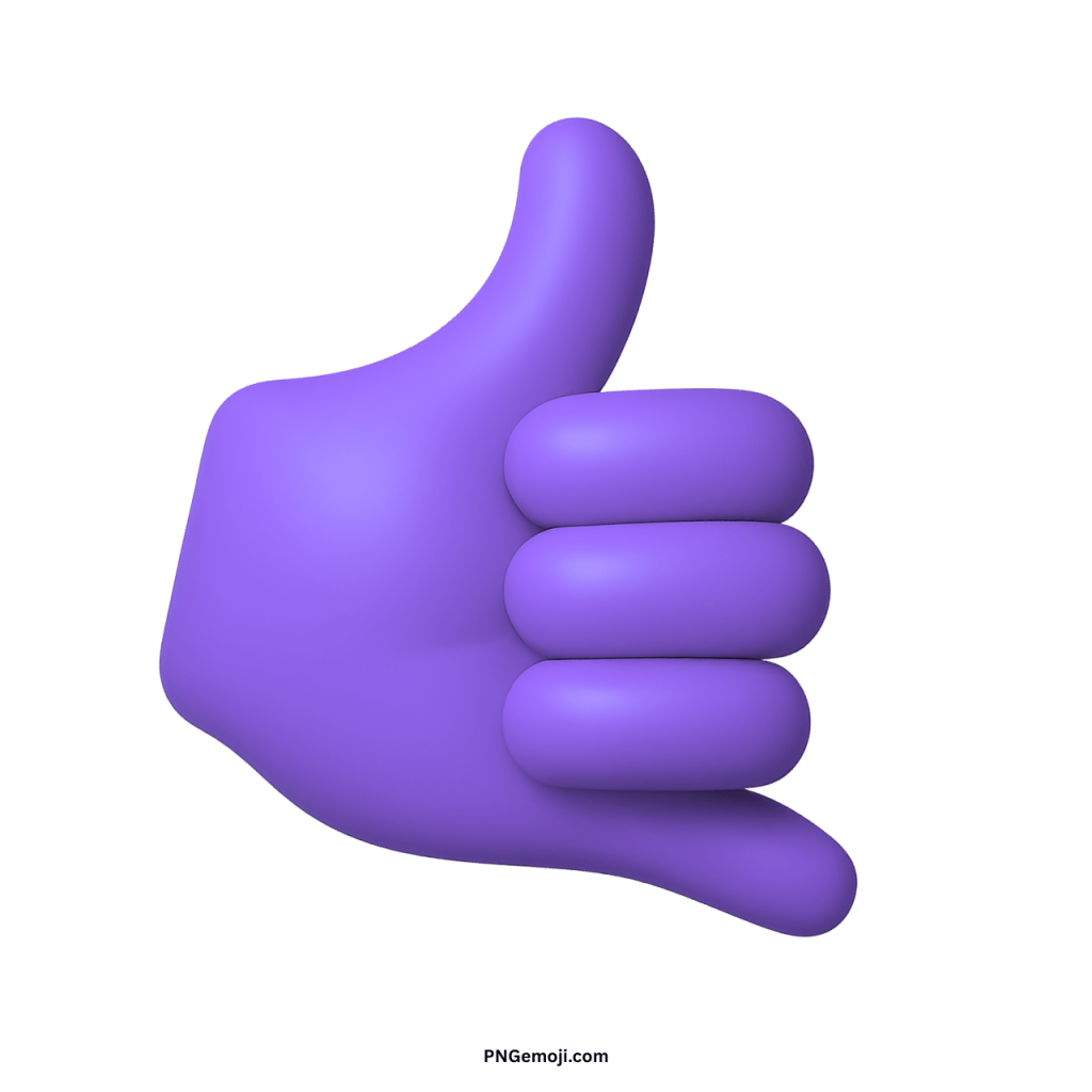 3D violet purple call me hand emoji showing phone gesture symbol for communication design