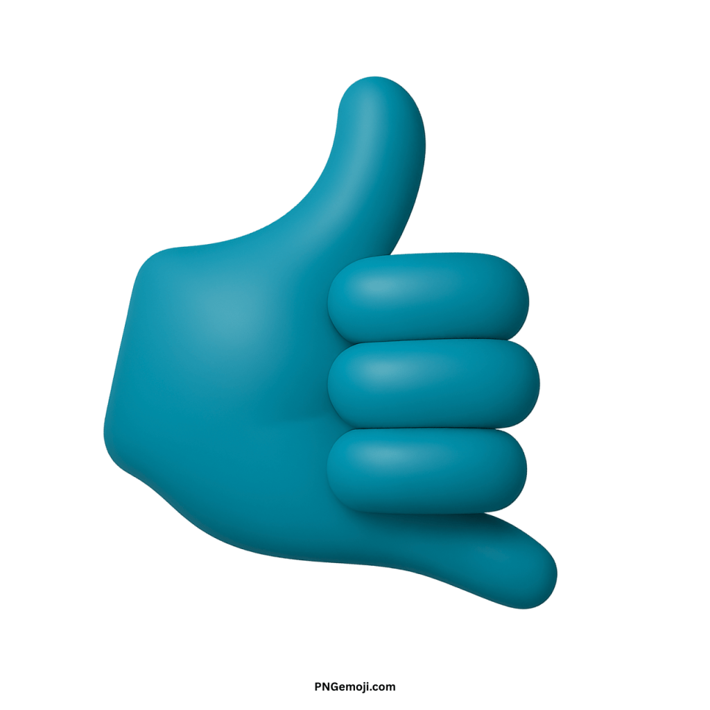 3D teal call me hand emoji showing phone gesture for digital communication designs
