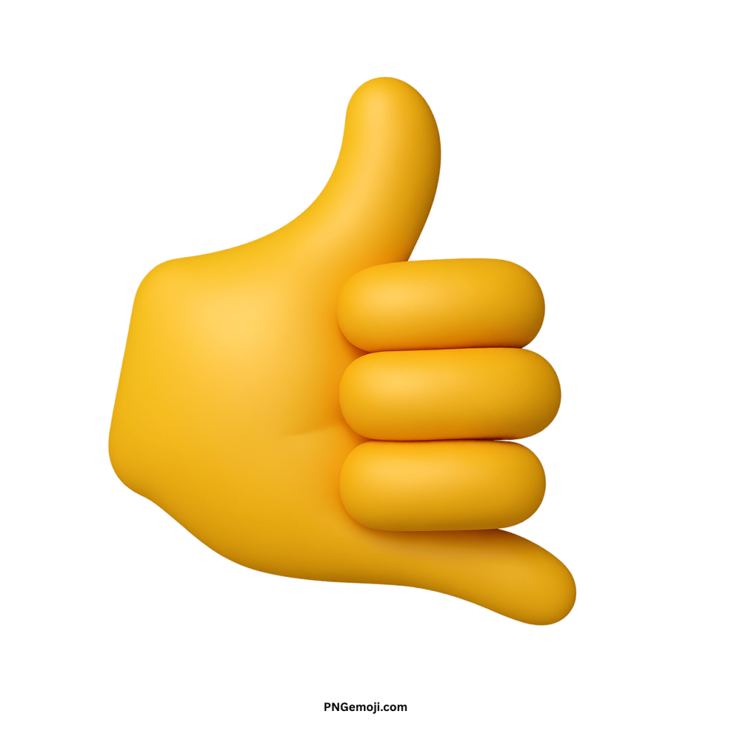 3D yellow call me hand emoji symbol showing phone gesture communication icon