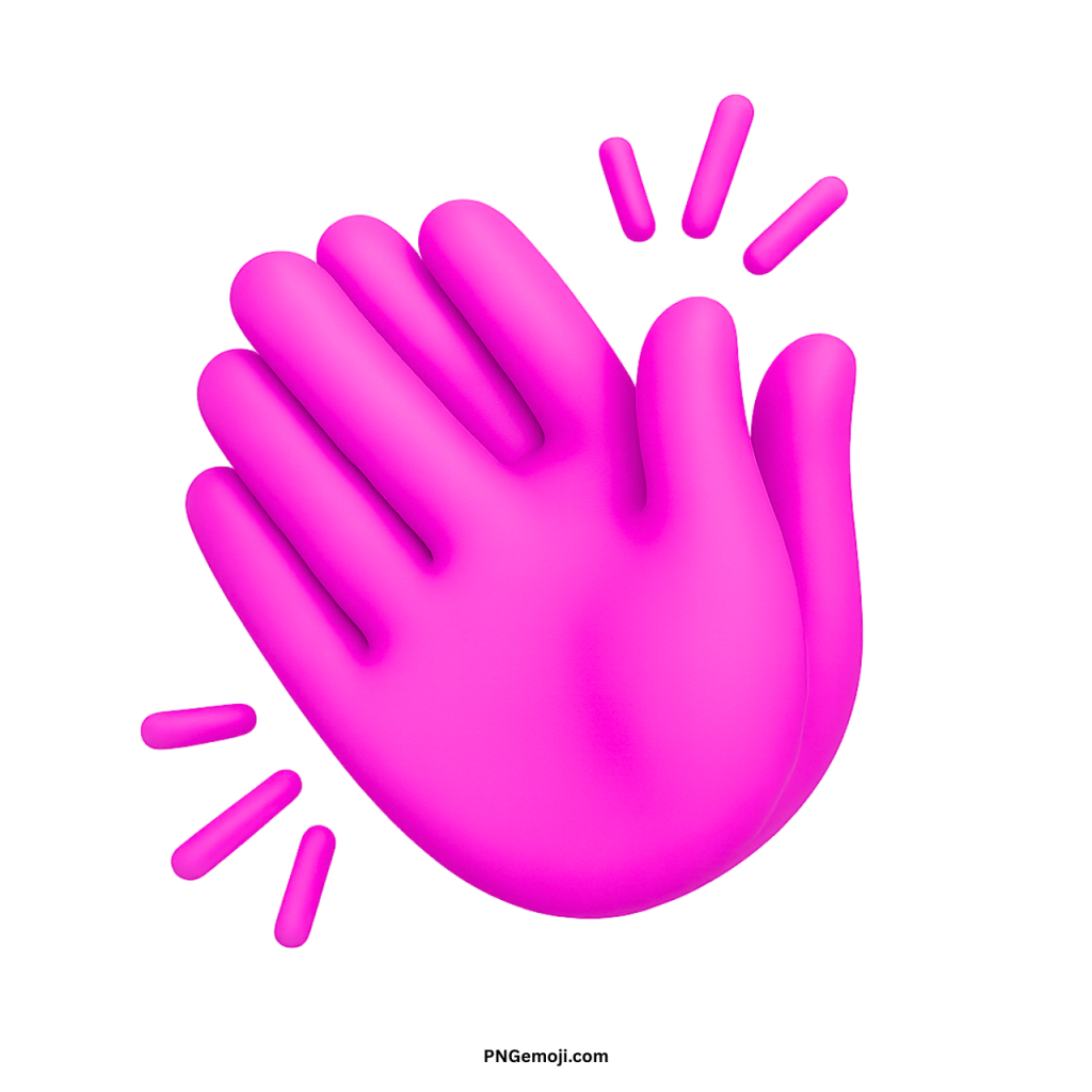 3D pink clapping hands emoji showing applause gesture with expressive celebration motion lines