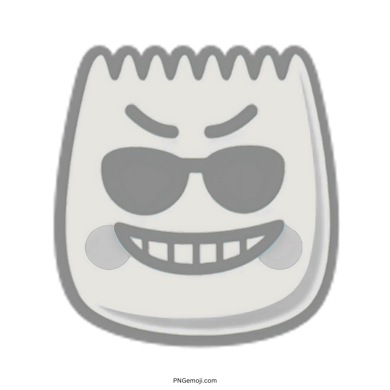Cool TikTok Emoji with gray sunglasses and a playful grin.