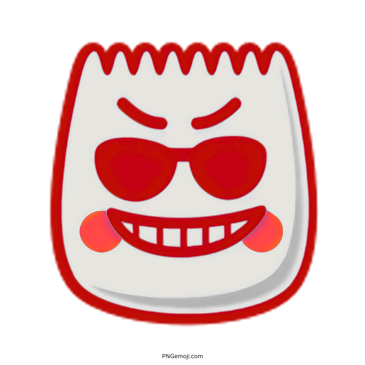 Cool TikTok Emoji with red sunglasses and a mischievous grin.