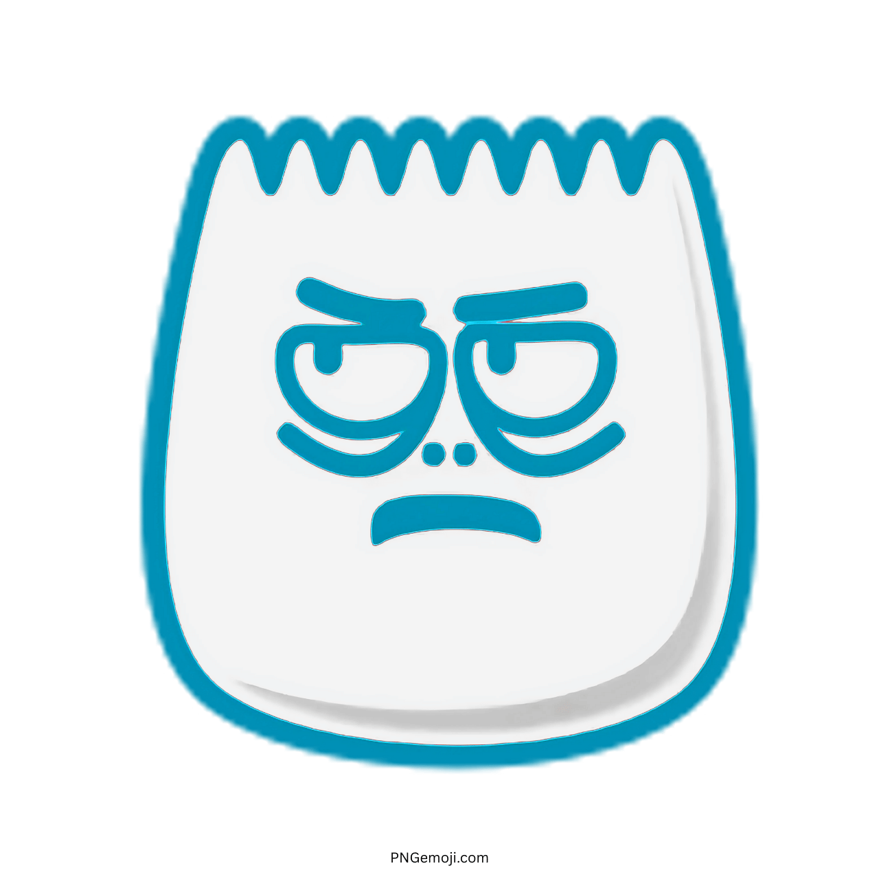 Disdain TikTok emoji with expressive frown face and thick outline design