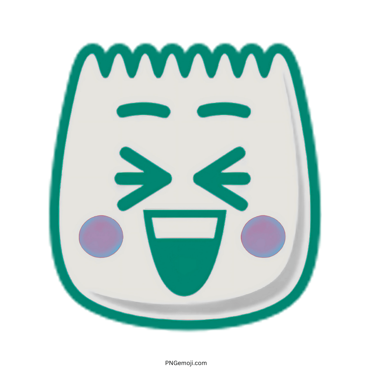 Excited TikTok emoji in 3D with teal accents and cheerful expression.