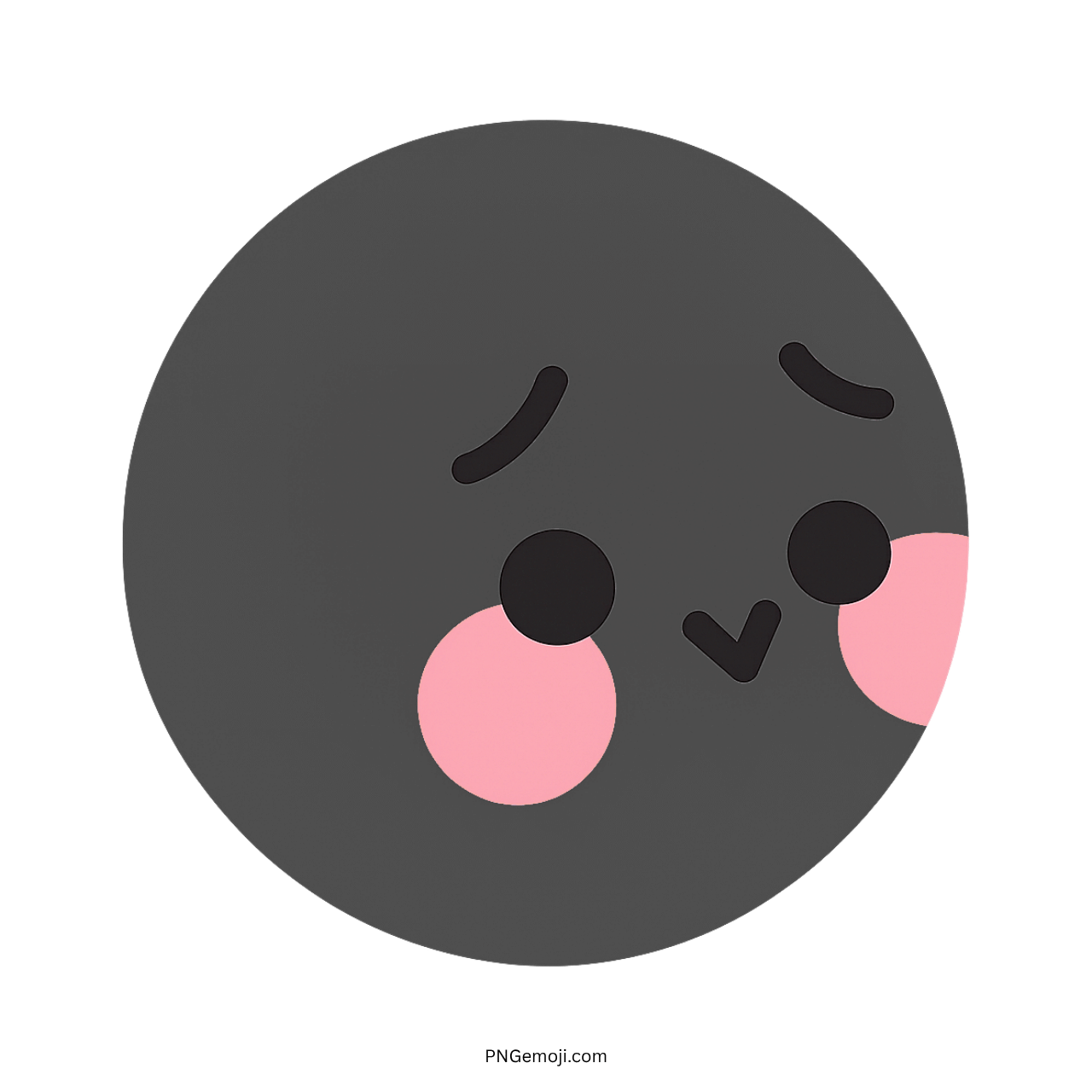 Flushed TikTok emoji with blushing cheeks and shy cute face expression in PNG format
