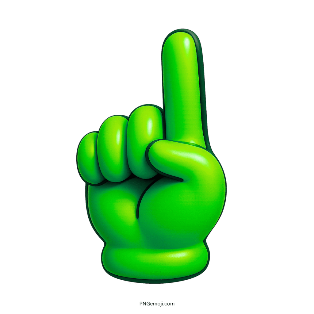 A green hand emoji with the index finger pointing upwards, symbolizing an important gesture or point.