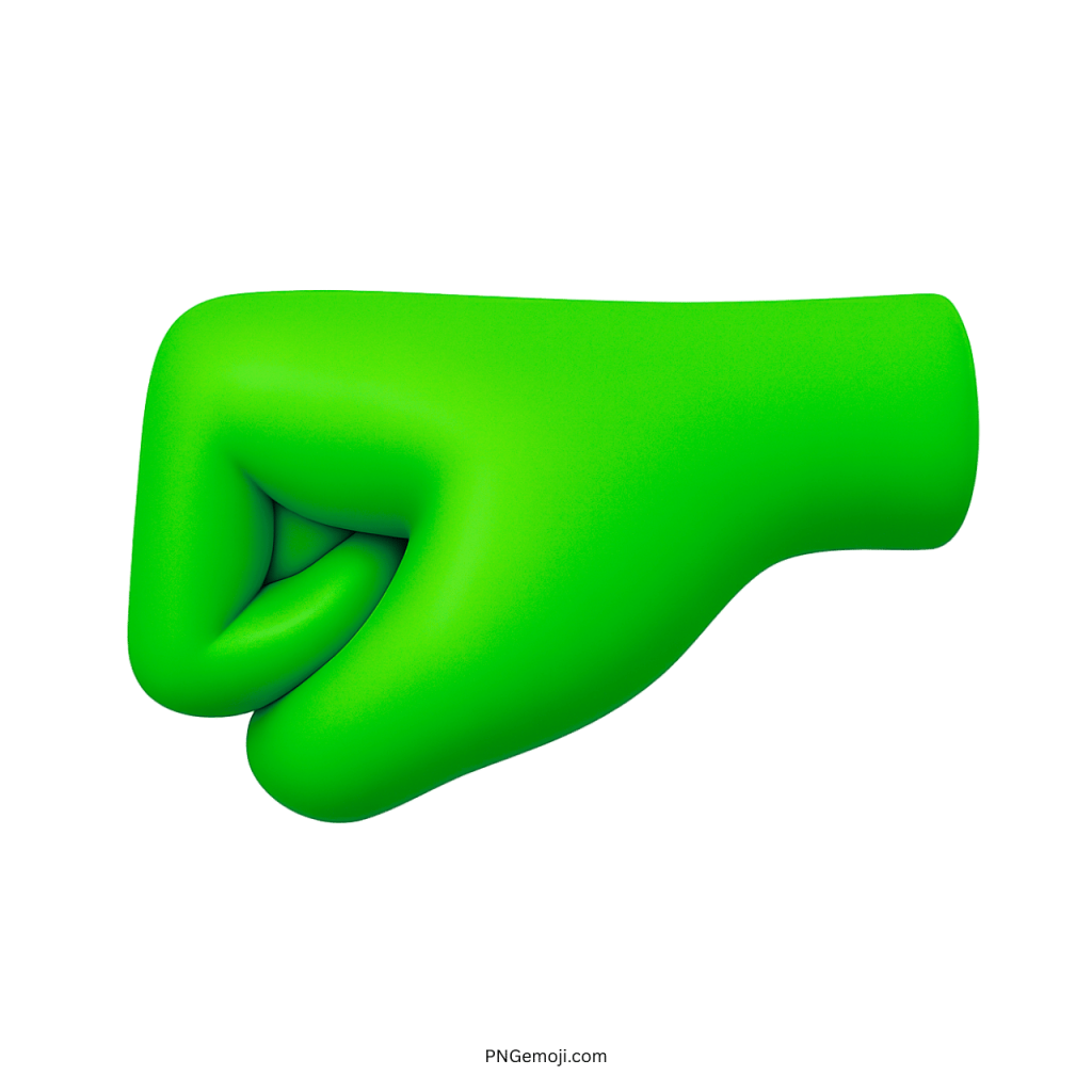 Green left fist hand emoji symbolizing unity, strength, confidence, empowerment, and digital solidarity