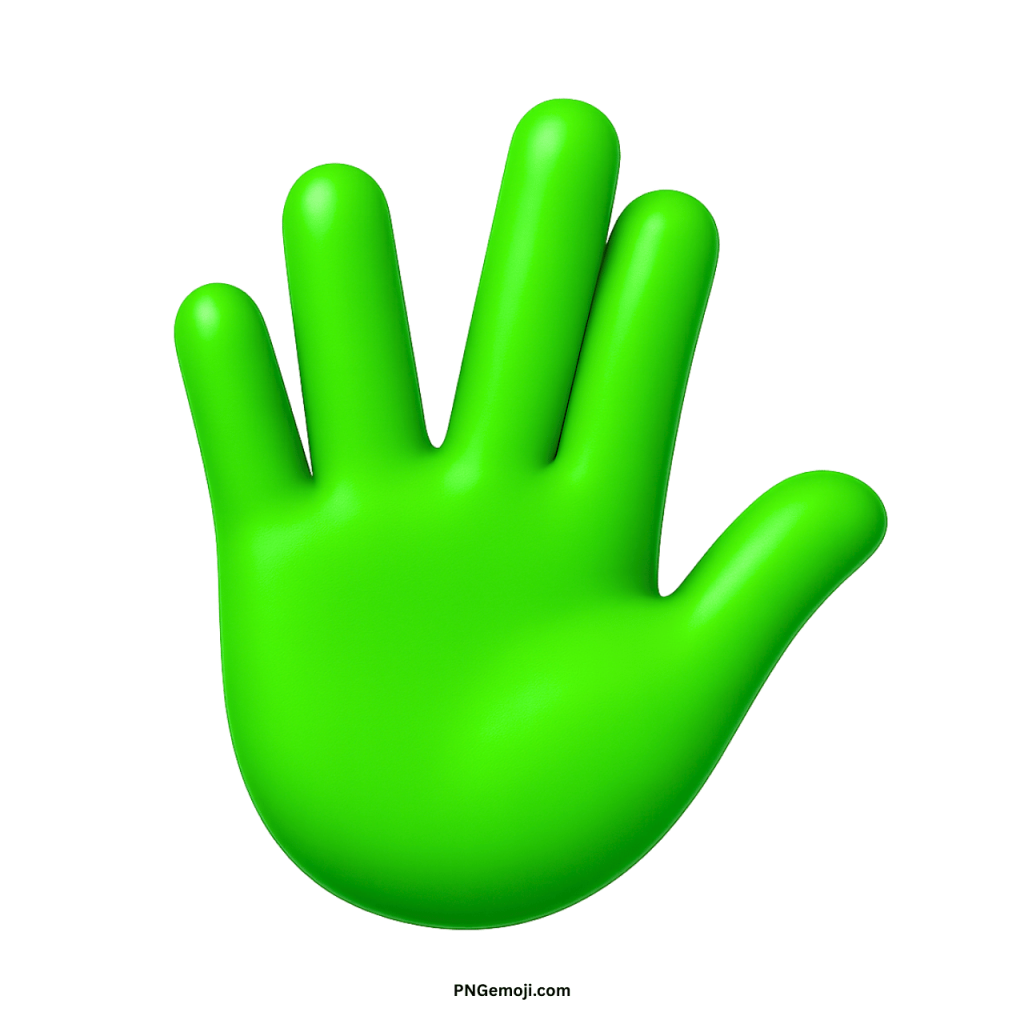 Green Vulcan salute emoji hand gesture symbol showing peace, greeting, and cultural expression