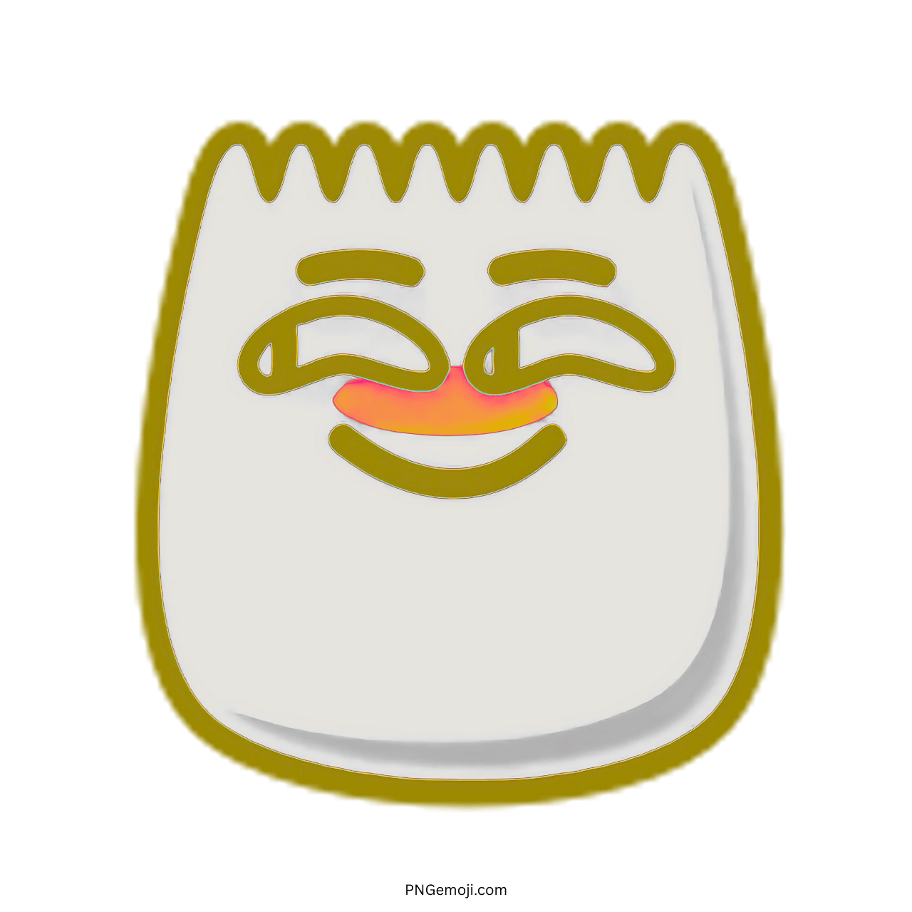 Hehe TikTok emoji with a smiling face, orange nose, and yellow outline.