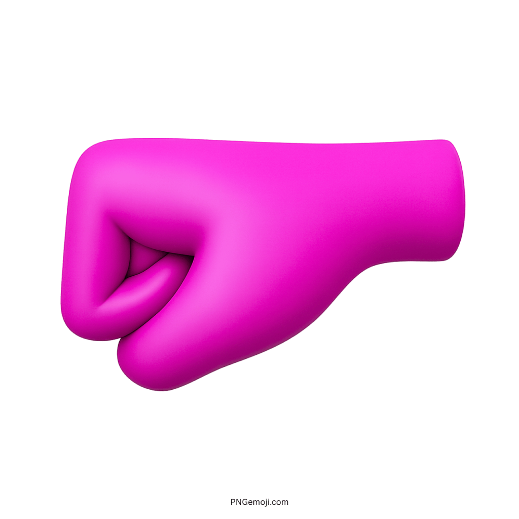 3D left fist hand emoji pink symbol isolated transparent background PNG design