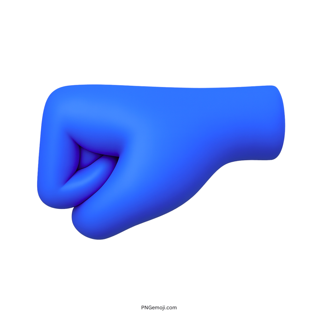 Blue left fist hand emoji symbol showing strength, unity, power, and solidarity