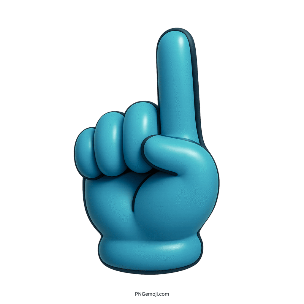  A light blue hand emoji with the index finger pointing upwards, symbolizing direction, focus, or a key point in a conversation.
