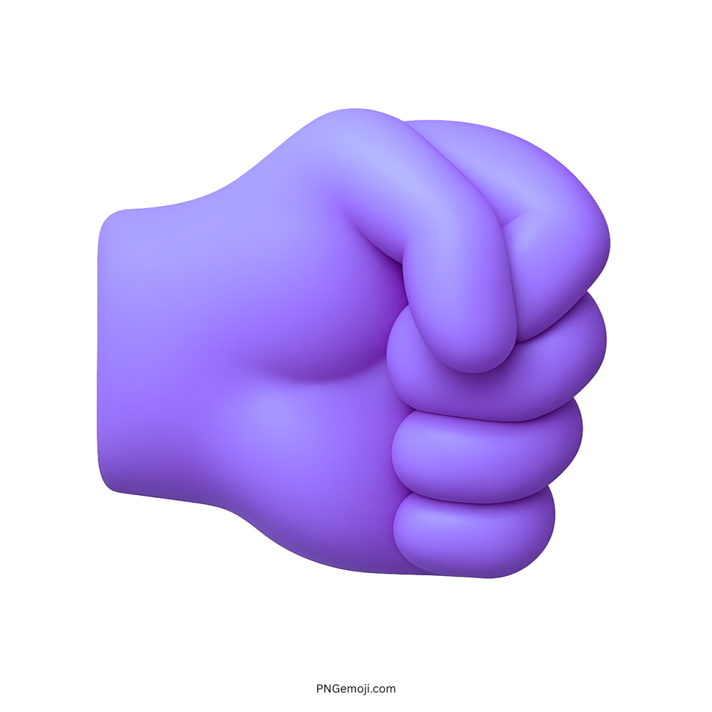Light purple right fist emoji symbol representing confidence, unity, empowerment, resilience, strength, and determination