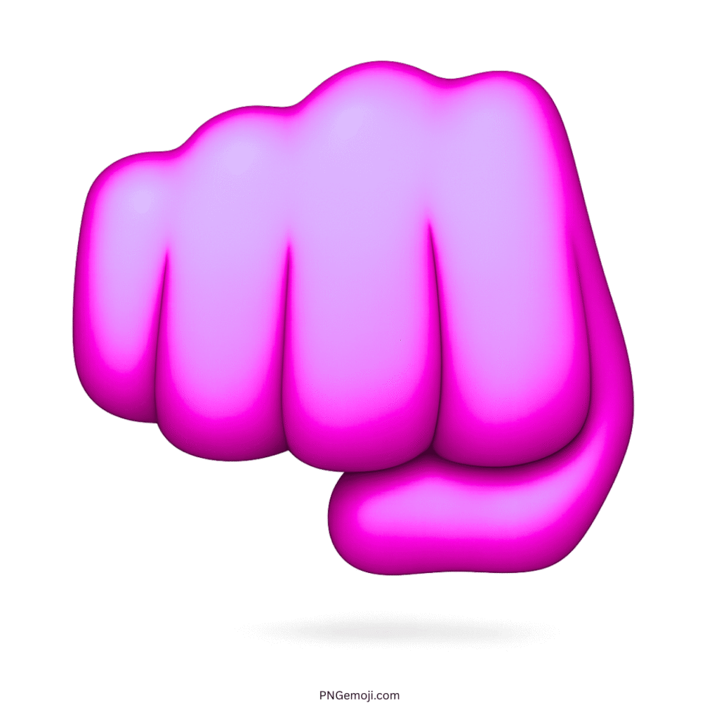 Pink mukka hand emoji fist symbol representing love, friendship, positivity, strength, unity, and creativity.