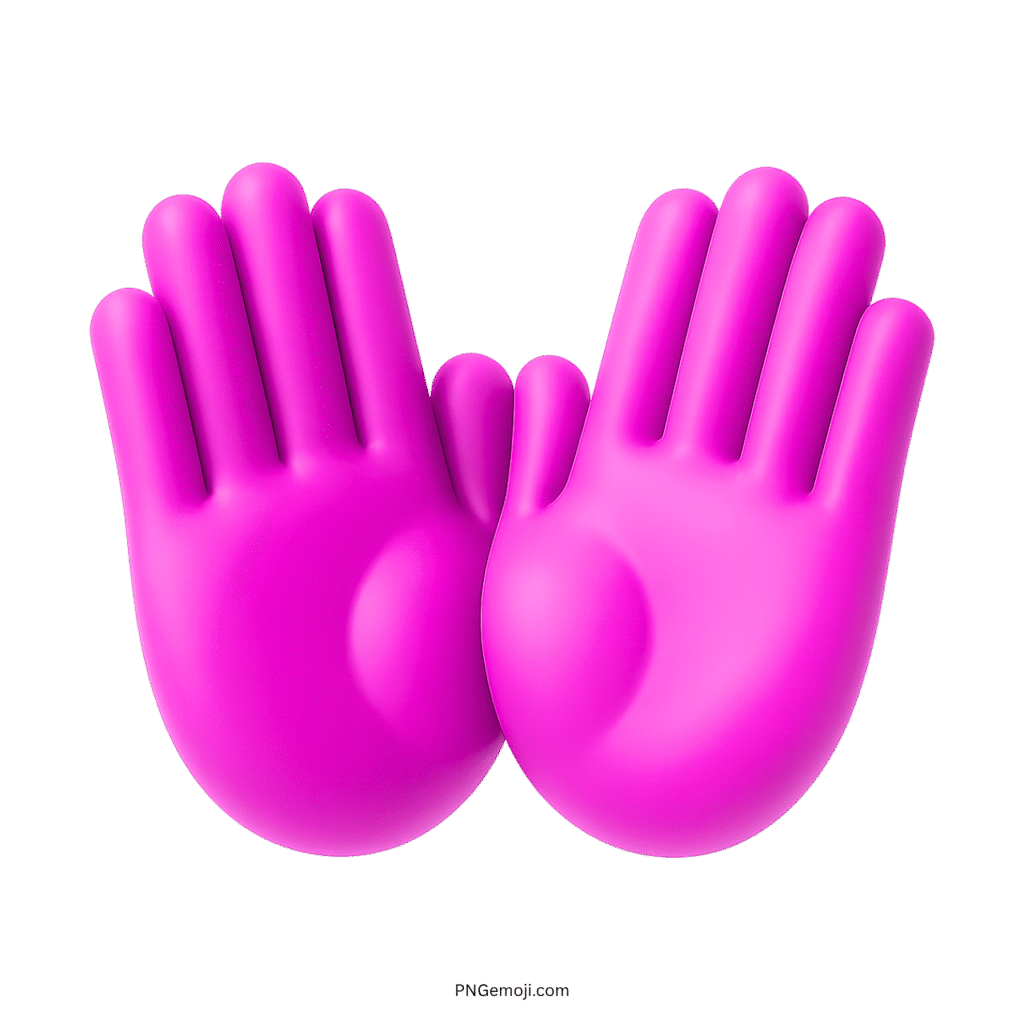 Pink open hands emoji showing loving supportive friendly welcoming gesture