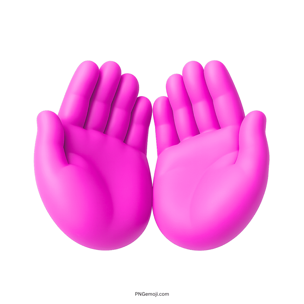 Magenta open hands emoji 3D Wu Tang style cupped icon