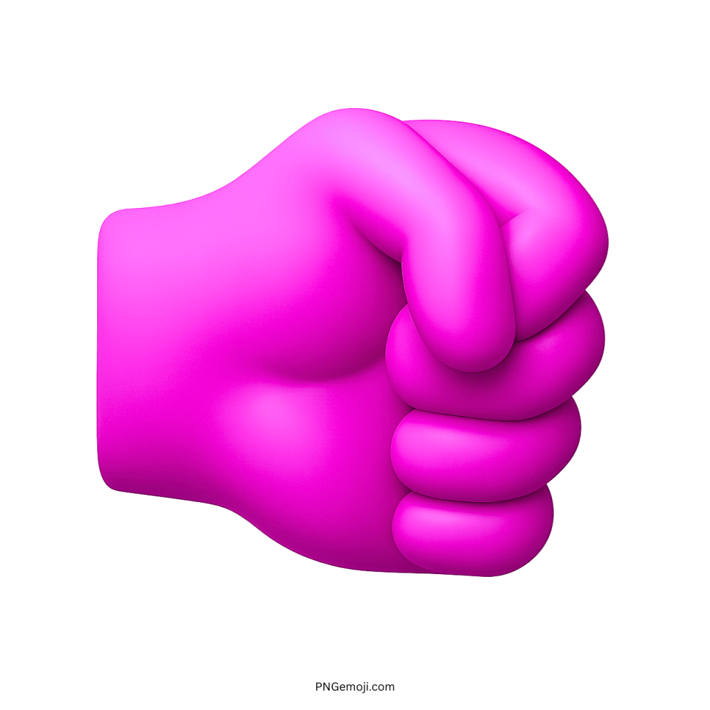 Purple right fist emoji hand gesture symbol representing power, unity, resilience, confidence, and determination