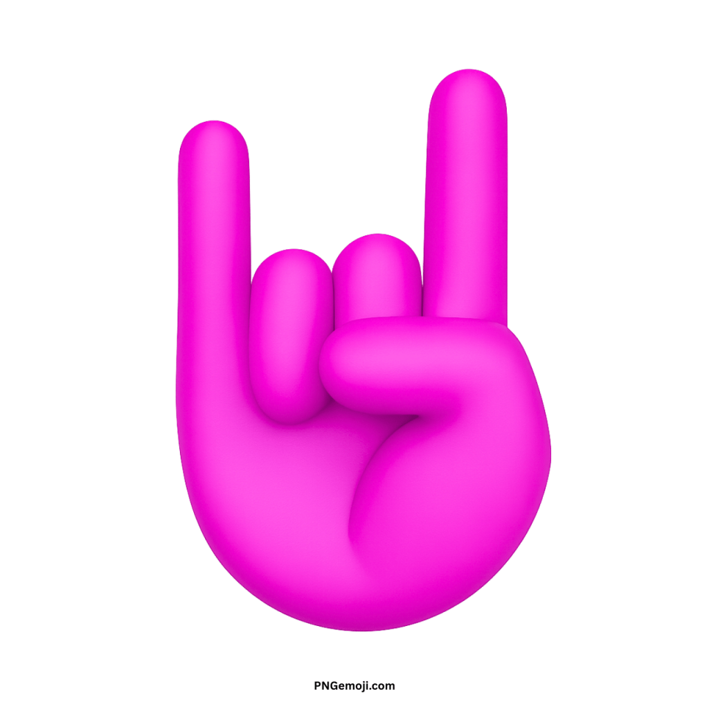 Purple sign of the horns emoji hand gesture rock symbol for music and celebration
