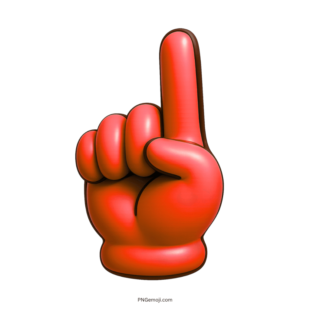  A red hand emoji with the index finger pointing upward, often used to signify emphasis or attention.
