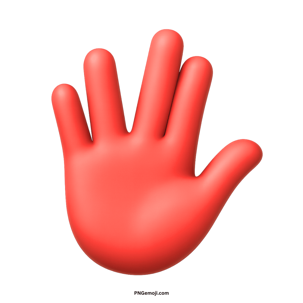 Red Vulcan salute emoji hand gesture symbol expressing peace, goodwill, respect, and cultural meaning