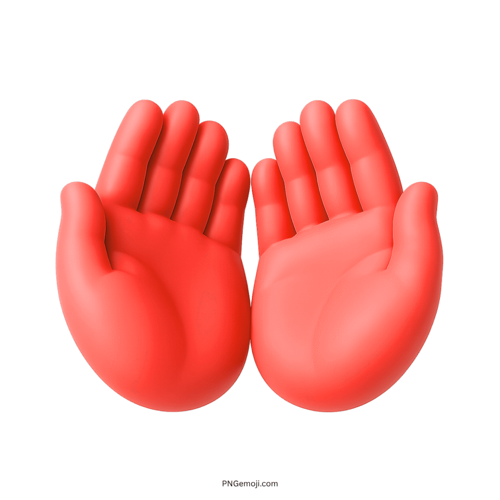 Red open hands emoji 3D Wu Tang style cupped icon