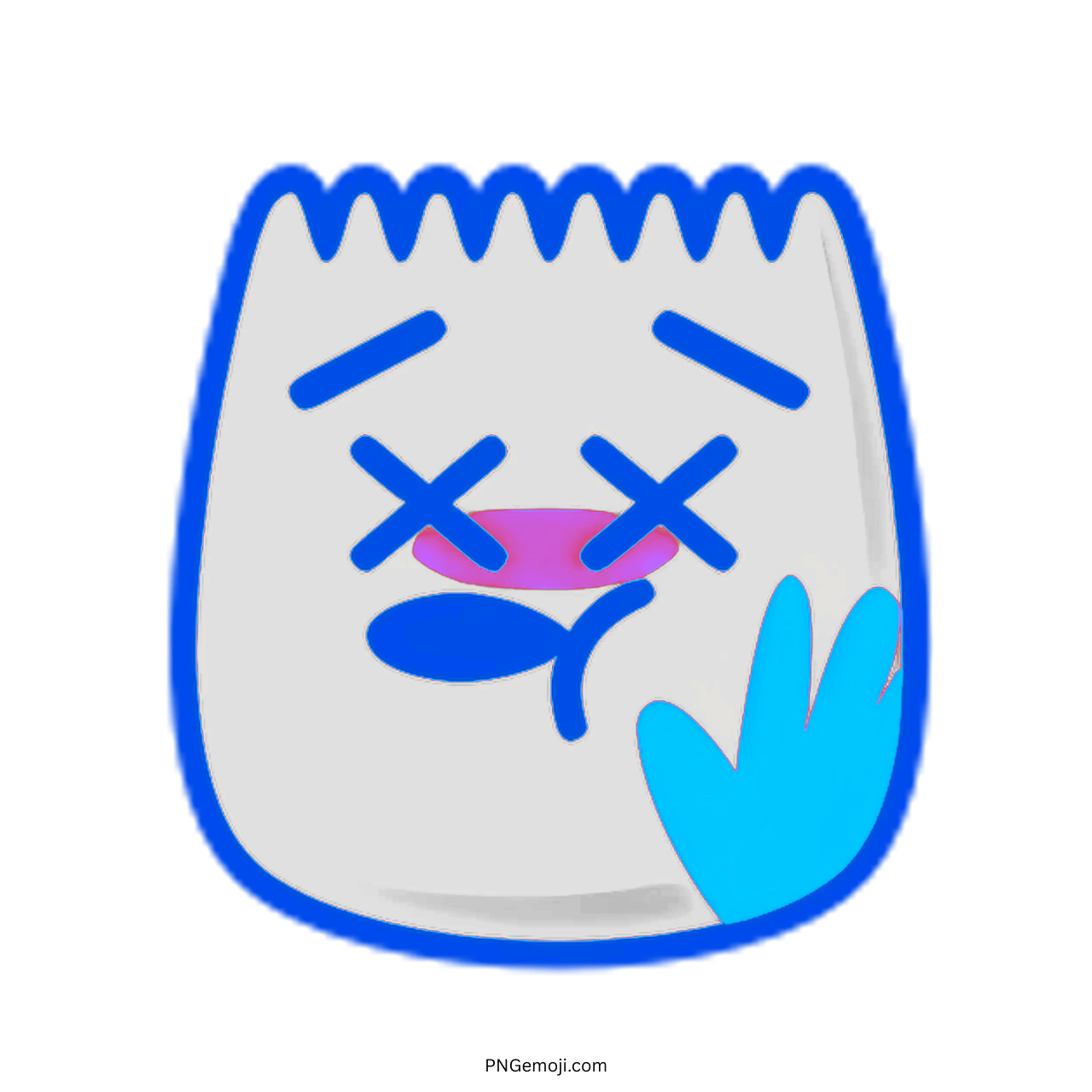 Animated Slap TikTok emoji with blue outline and cute expression.