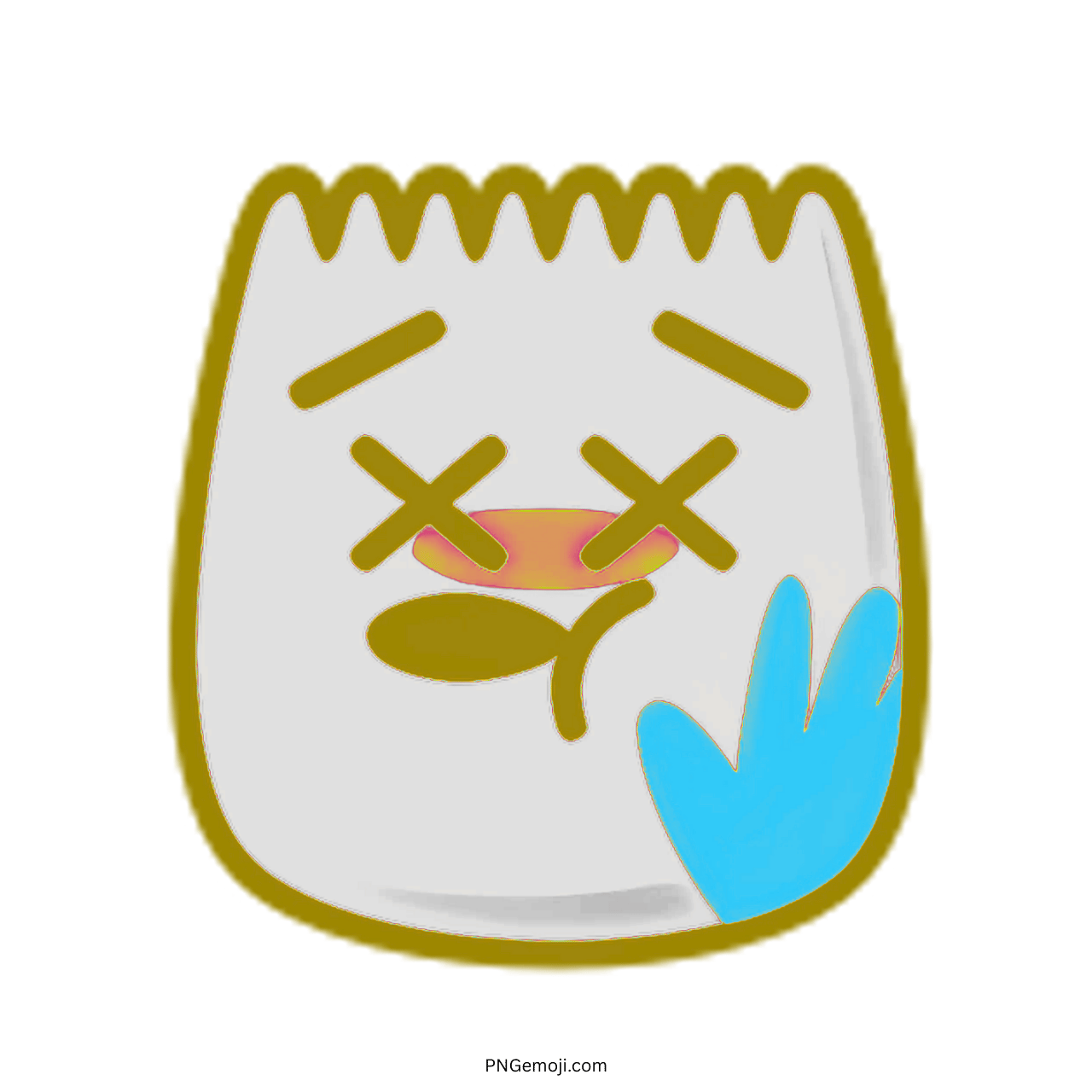 Animated Slap TikTok emoji with golden outline and playful expression