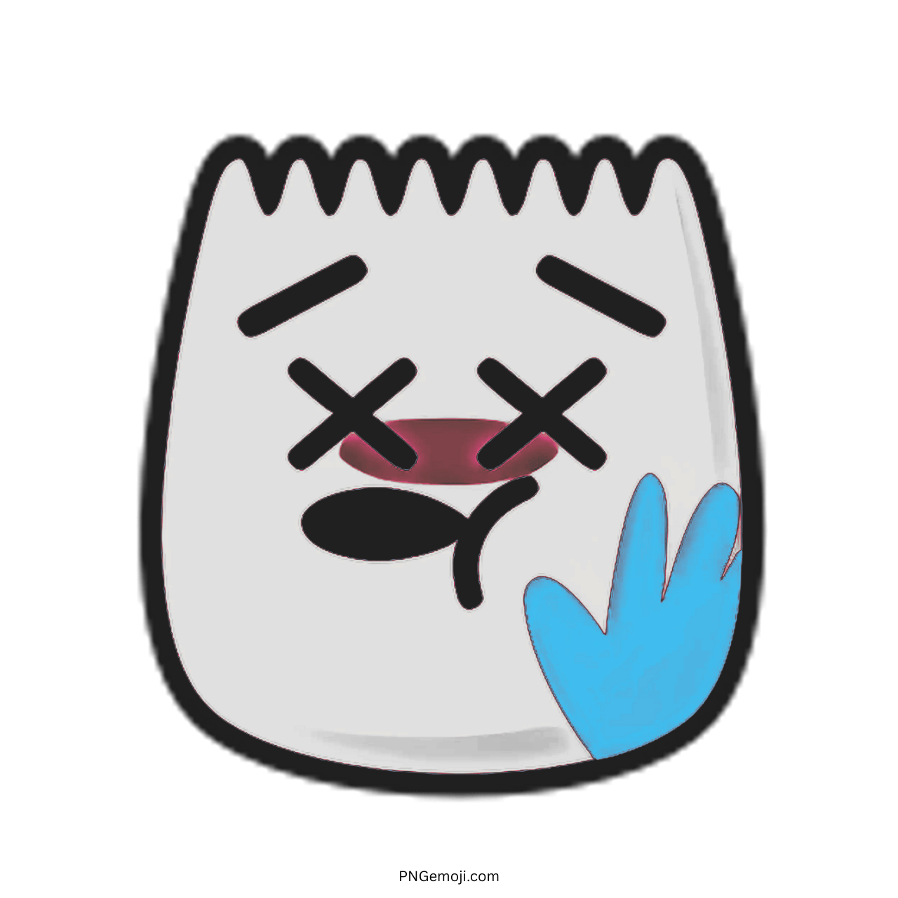 Animated Slap TikTok emoji with black outline and playful expression