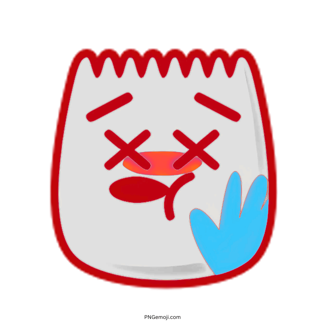 Slap TikTok emoji with expressive face and hand gesture, PNG with transparent background