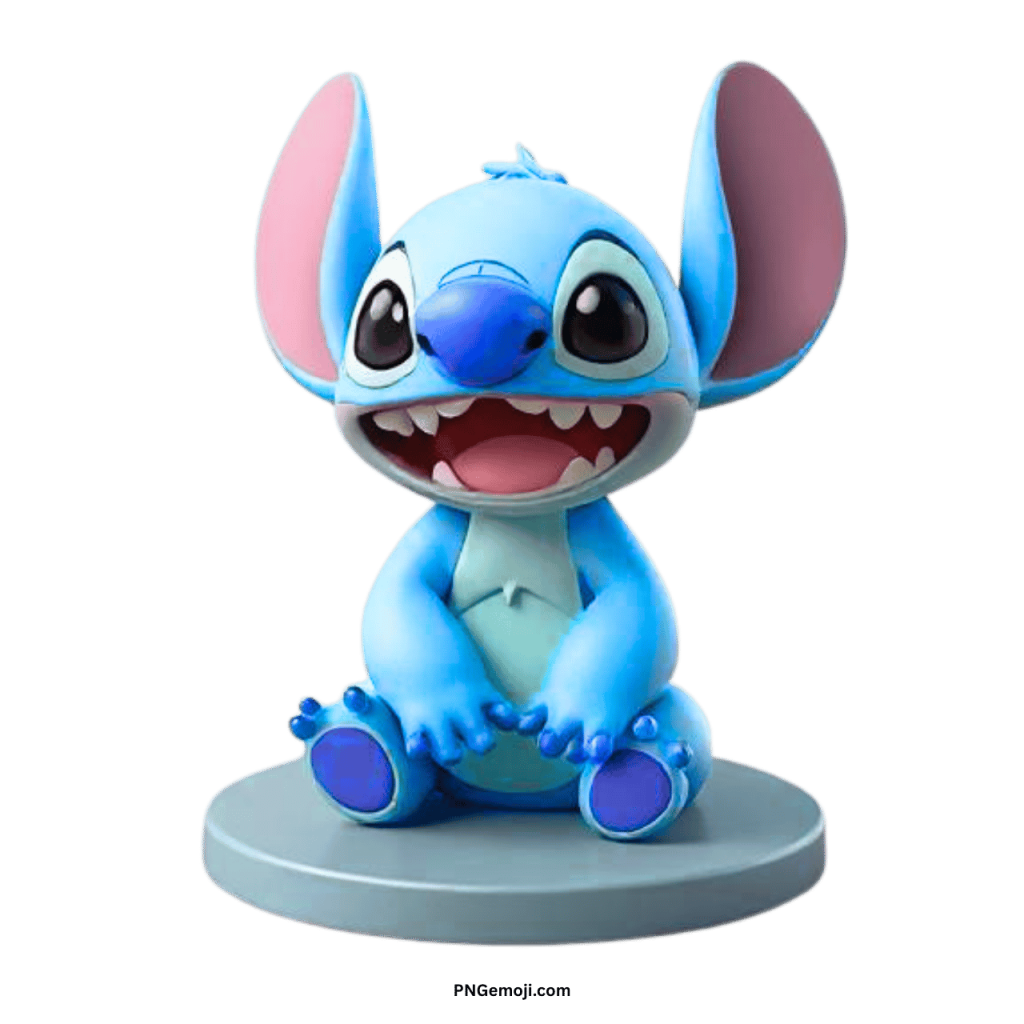 3D Stitch PNG cartoon image with transparent background, perfect for clipart, PSD, and vector use.