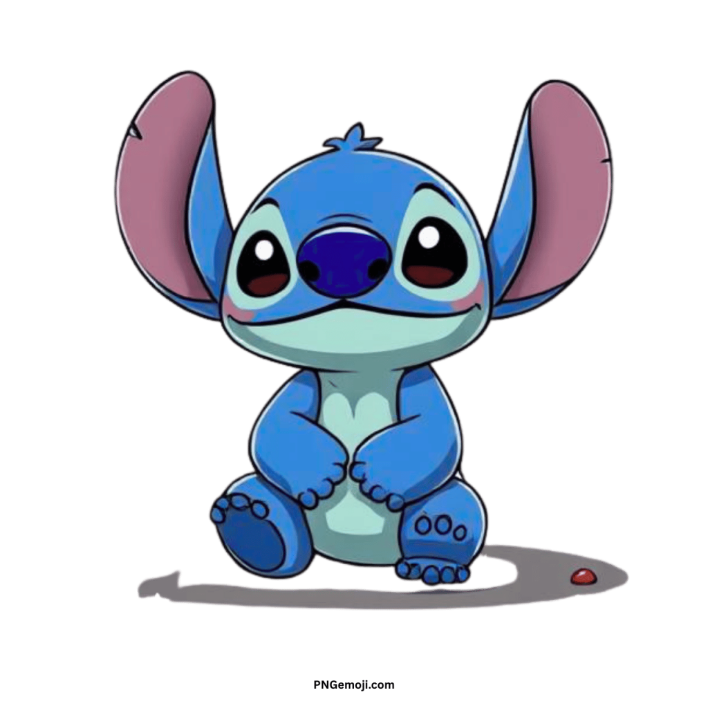 Cute Stitch PNG cartoon image with transparent background, perfect for clipart and vector design.