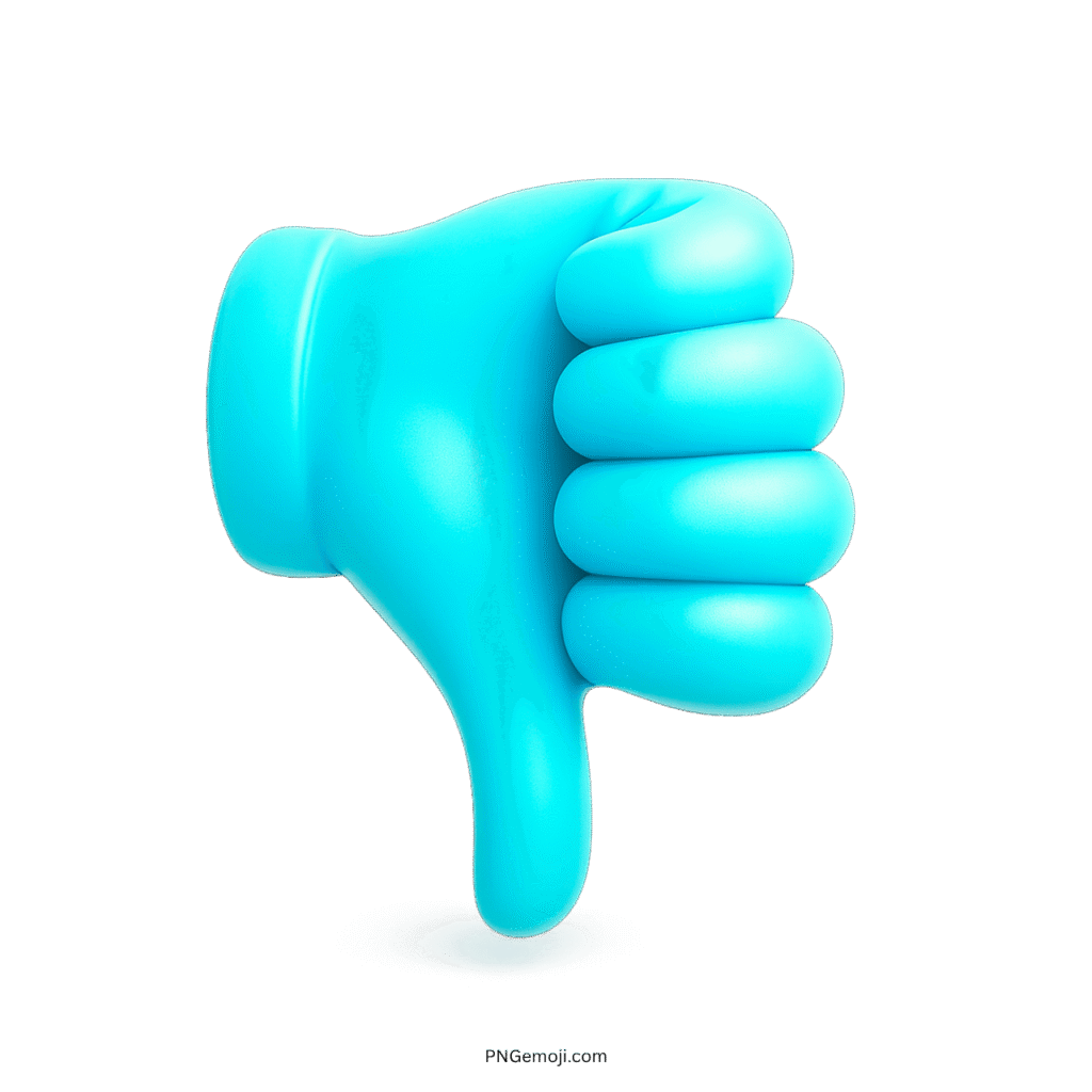 Turquoise 3D thumbs down emoji expressing disapproval