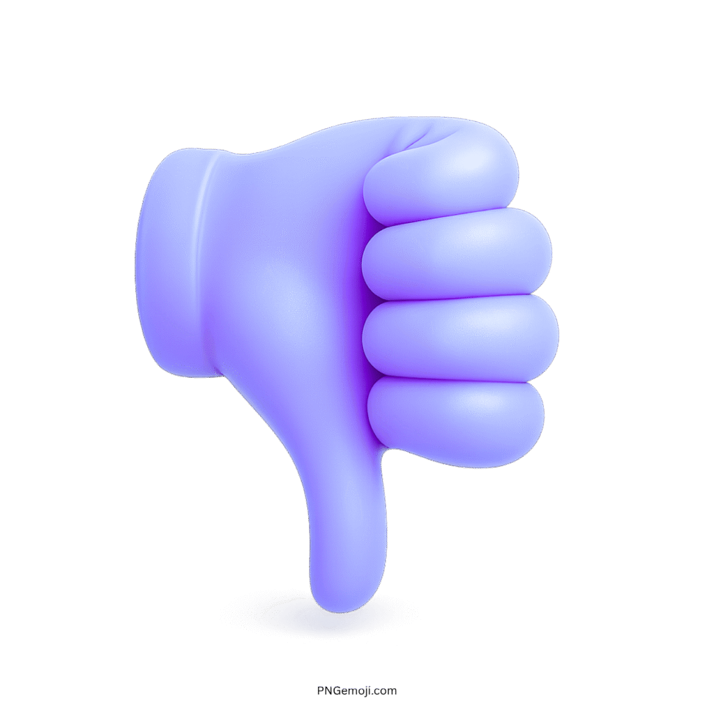  Lavender 3D thumbs down emoji expressing disapproval
