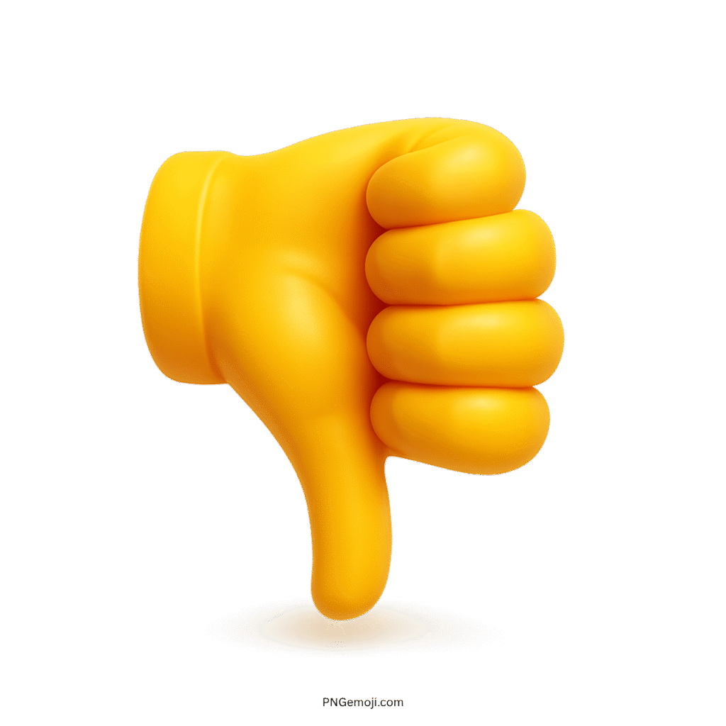 Yellow 3D thumbs down emoji showing disapproval