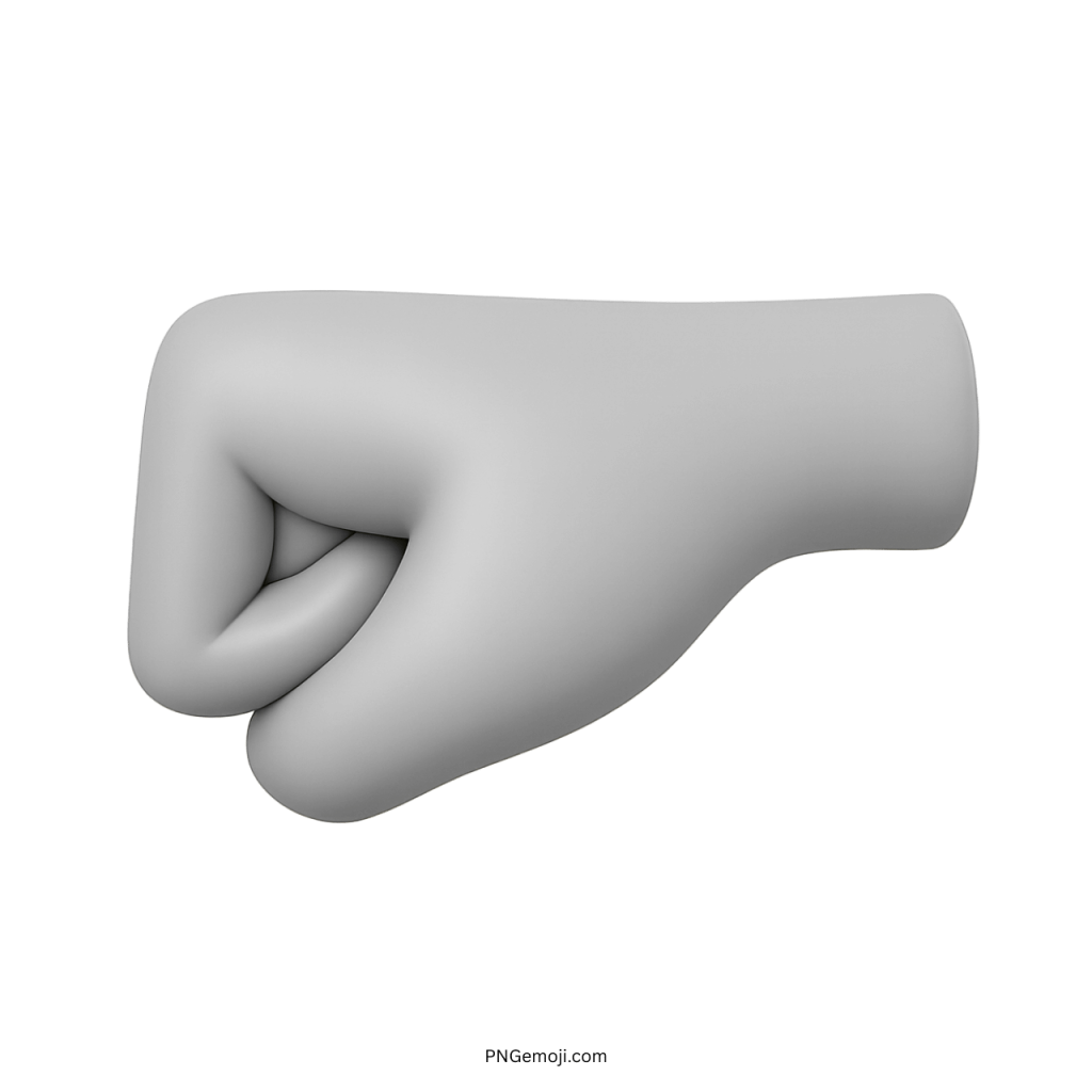 White left fist hand emoji representing strength, unity, confidence, power, and solidarity gesture