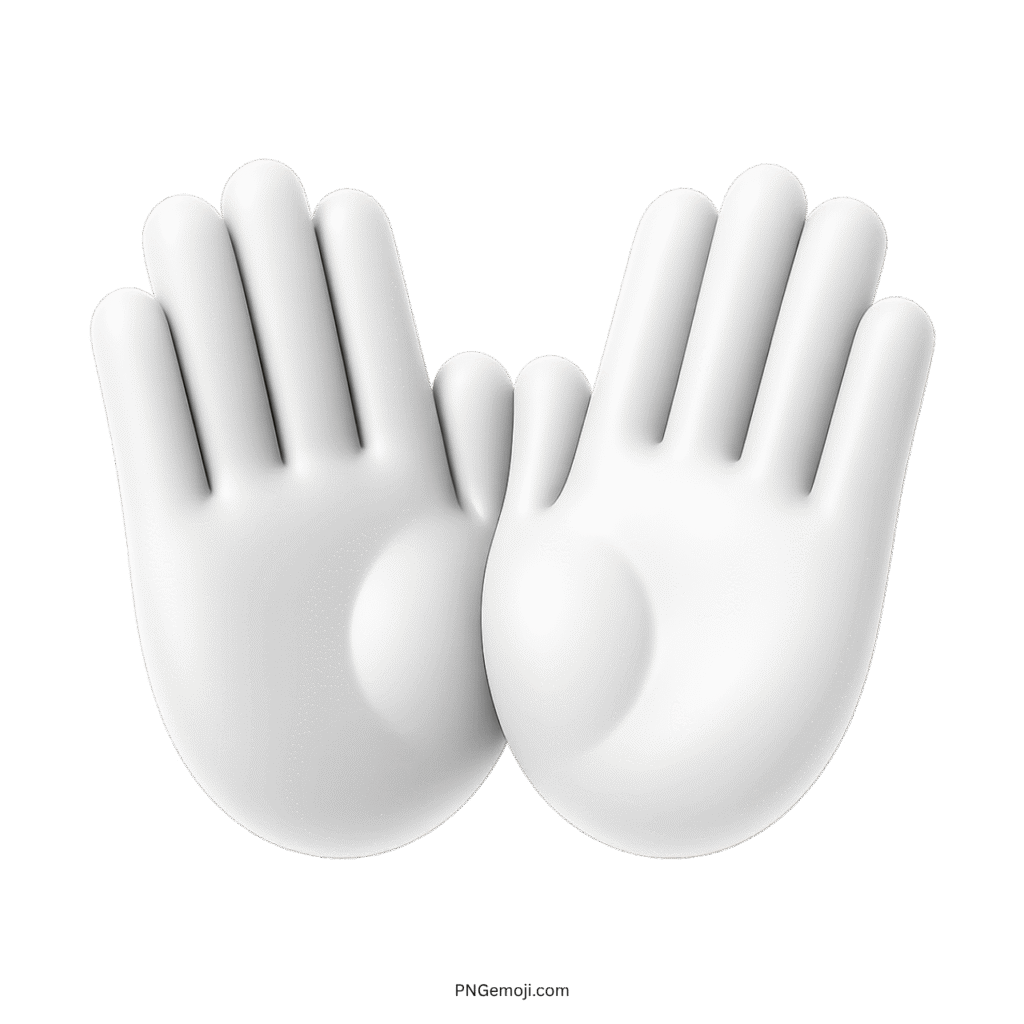 White open hands emoji serving calming peaceful supportive welcoming gesture
