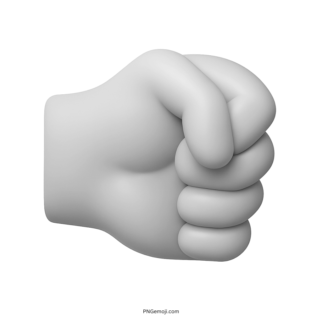 White right fist emoji hand gesture symbol representing unity, strength, determination, and empowerment